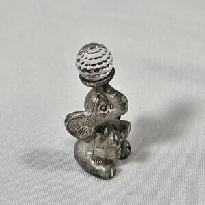 Crystal Ball Balancing Elephant - Spoontique Pewter-1985  - 207